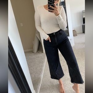 Abercrombie wide leg cropped jeans size 32/14